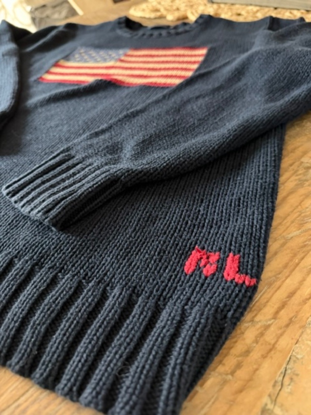 Vintage Polo Ralph Lauren American Flag Knit Sweater Size XL - Picture 4 of 4